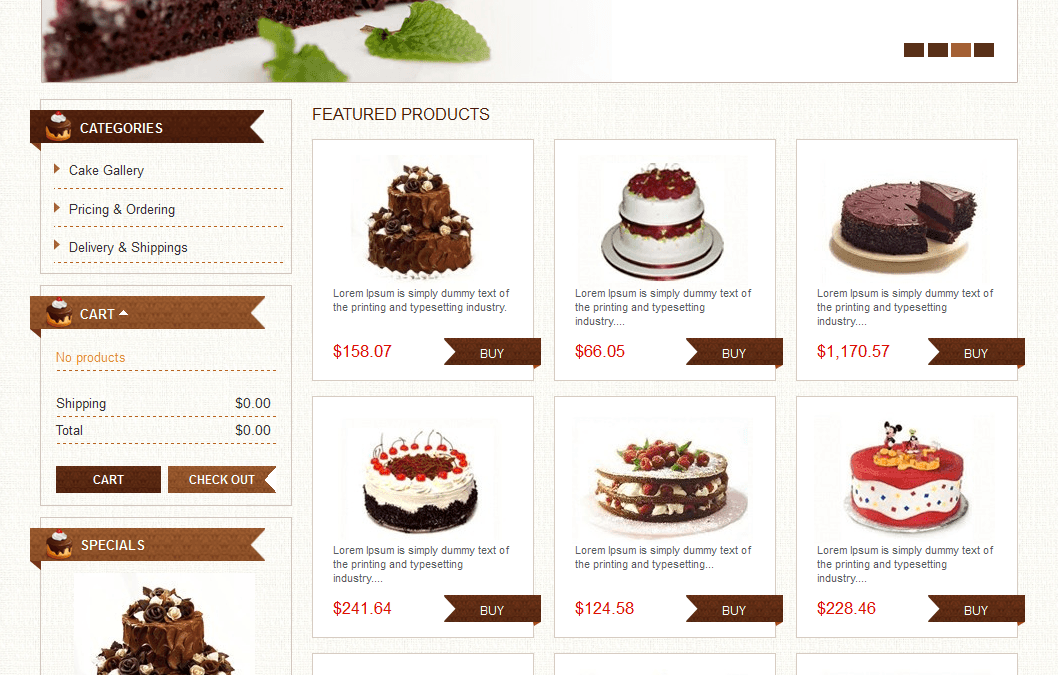 Yummy Cake Shop Theme for eCommerce Bakery Owners