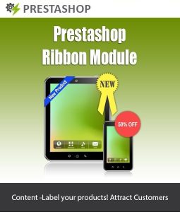 PrestaShop Ribbon module tags the Product to display discounts
